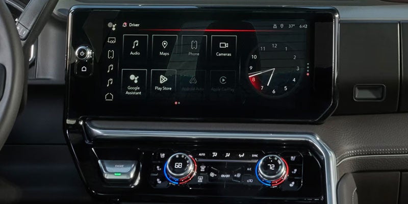 13.4-inch GMC infotainment touchscreen in the 2026 GMC Sierra 2500 HD with advanced connectivity