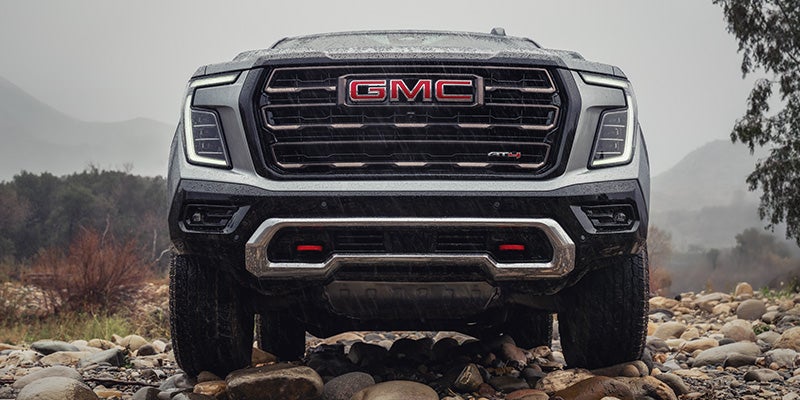 Front view of the 2026 GMC Yukon highlighting its signature GMC grille and premium design in Clinton, NC